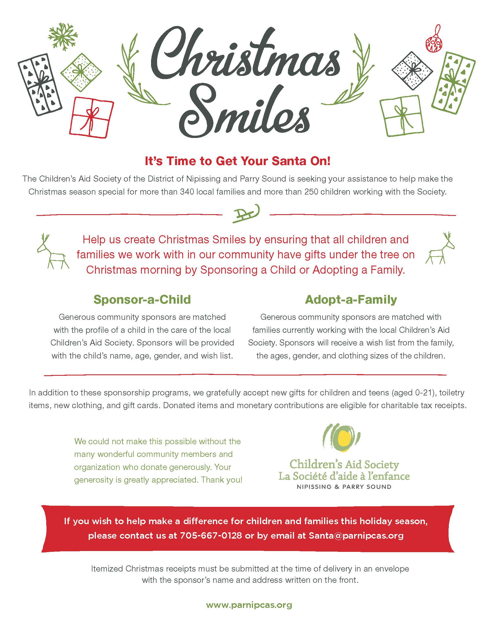 Christmas Smiles Flyer 2019 - ENGLISH Example of the Christmas Smiles Flyer 2019 in ENGLISH